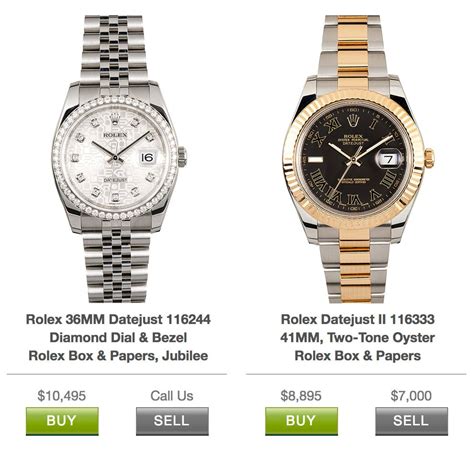 Rolex Buy and Sell Prices at Bob's Watches